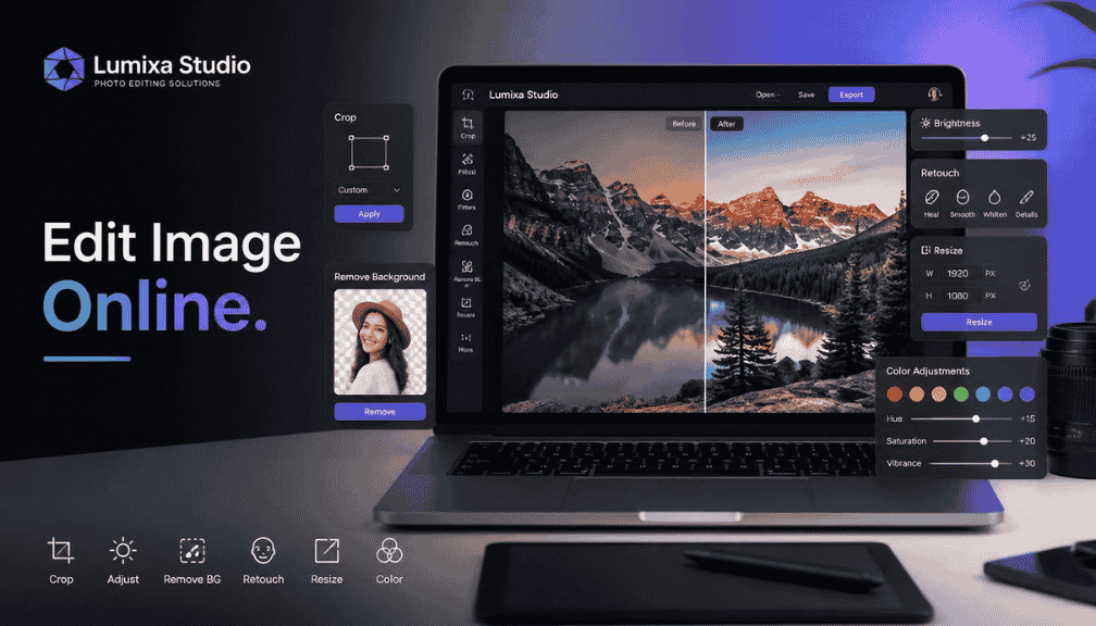 Edit image online with Lumixa Studio